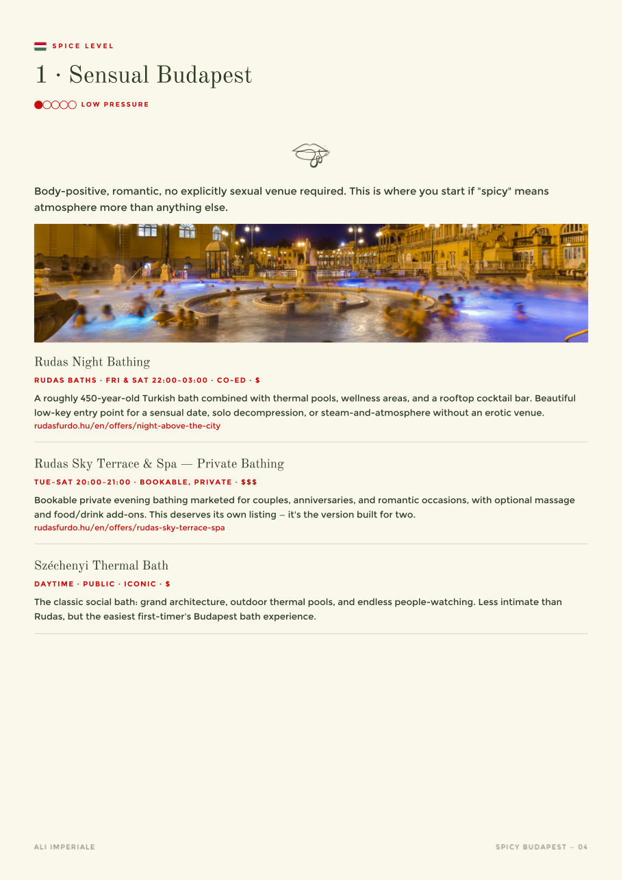 Spice level 1 · Sensual Budapest